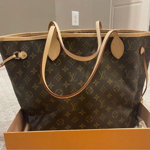 Louis Vuitton NEVERFULL .MM beige inside